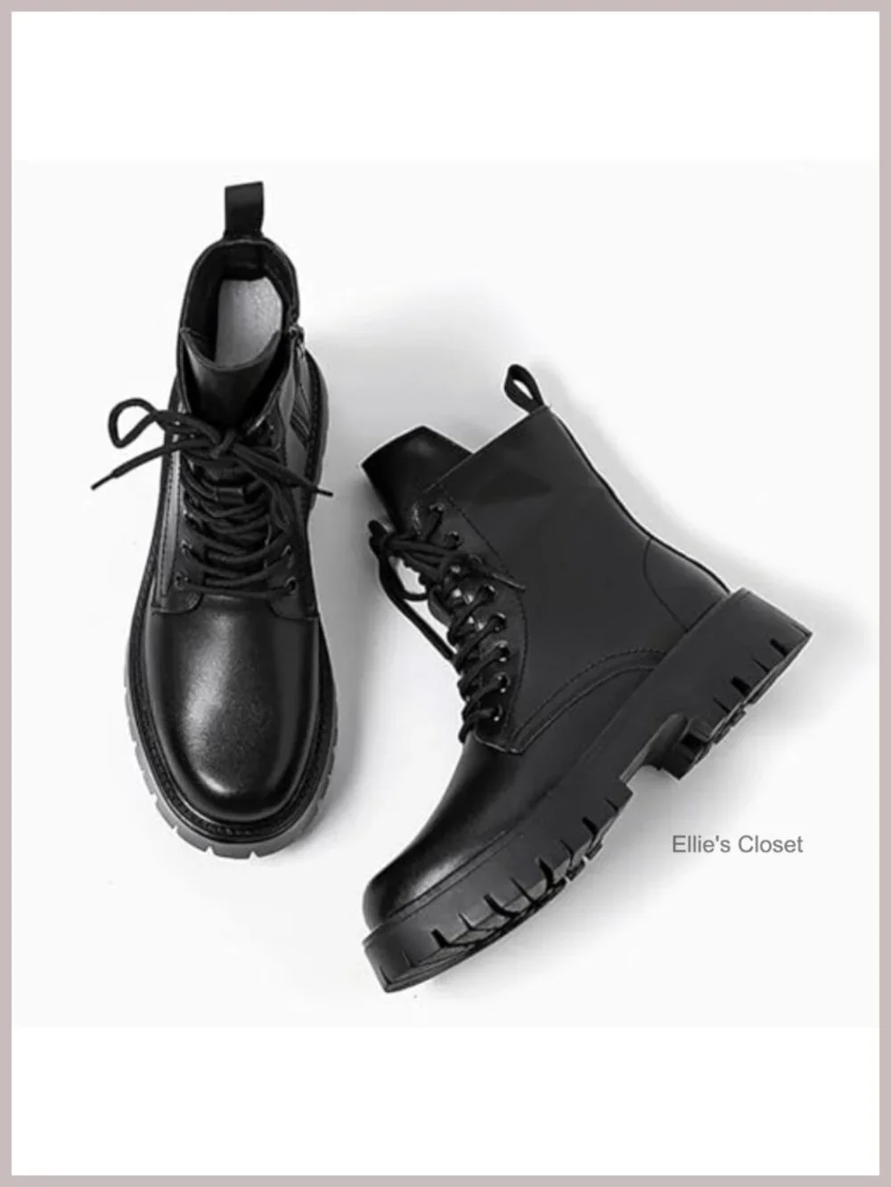 Patent Leather Platform Combat Boots Lace Up Side Zipper Chunky Lug Sole Men's